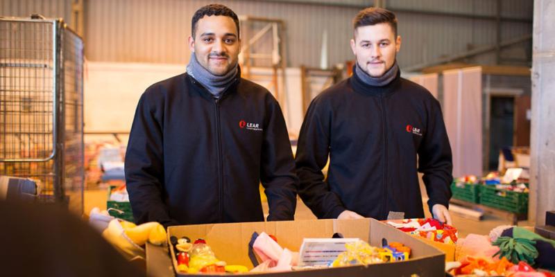 Team Lear process shoebox gifts