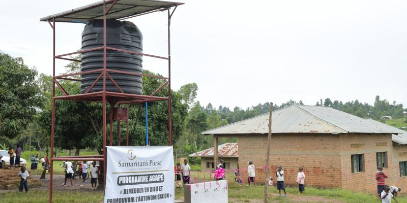 AS PART OF THIS PROJECT, WE ALSO PROVIDED A CLEAN WATER POINT, BOTH TO WATER THE SOIL AND FOR DRINKING AND COOKING.