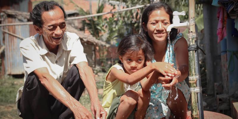 CUONG’S FAMILY NOW HAVE FLOWING WATER TO USE FOR DRINKING, CLEANING, BATHING, AND COOKING.