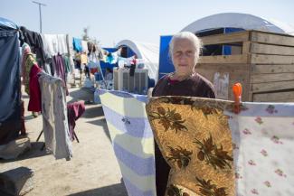 lady with washing