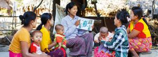 lady teaching mothers