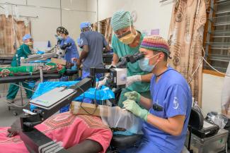 surgeon operating on cataracts