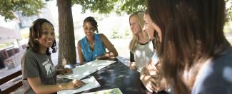 Volunteers having a planning meeting