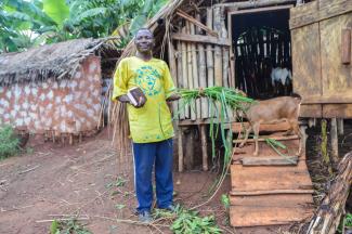 Man with crops in hand