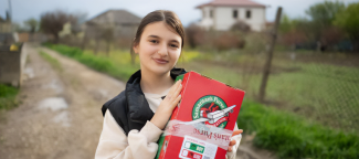 Ketevan received a gift-filled Operation Christmas Child shoebox from Korean missionaries working in her home country of Georgia. Now a believer, she prays for revival in her nation.