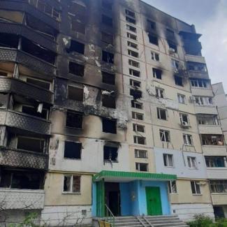 Viktoriia’s apartment building came under attack in February 2022.