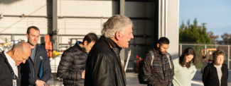 Franklin Graham prays before the departure of our 13th relief flight to the Middle East this year.