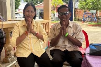 Seom, right, joins his wife in sharing gratitude for his restored eyes and the transformation of his life through a relationship with Jesus Christ.