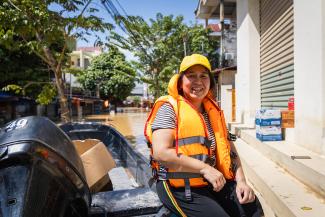 Lan used her boat to bring any supplies she could find to her grandmother and others in need after the storm. Now, after receiving Samaritan’s Purse supplies, she can continue to take care of herself and her community as the floodwaters begin to recede.