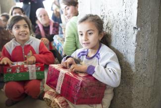 The moment of anticipation before these girls opened their shoebox gifts. 